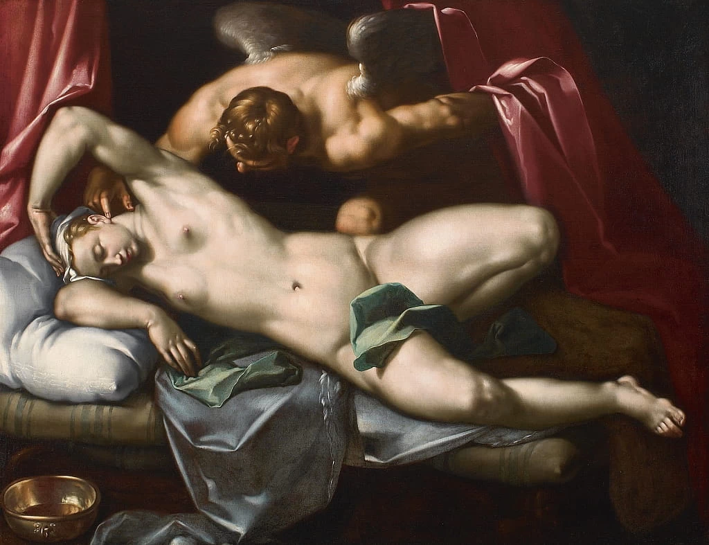 Cupido visita Psiche di notte - musée national d'histoire et d'art